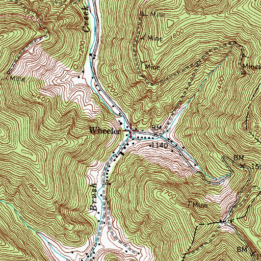 Topographic Map of Wheeler Post Office (historical), KY