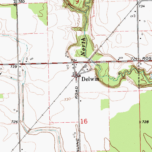 Topographic Map of Delwin Station (historical), MI