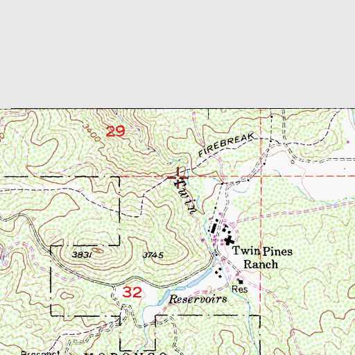 Topographic Map of Ditch Creek, CA