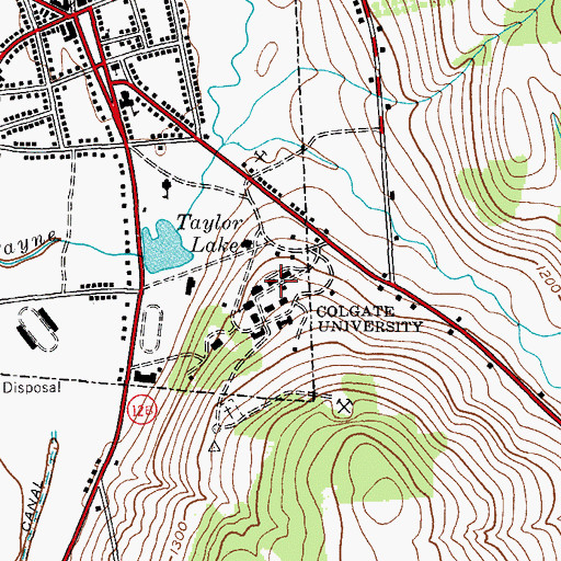 Topographic Map of Lathrop Hall, NY