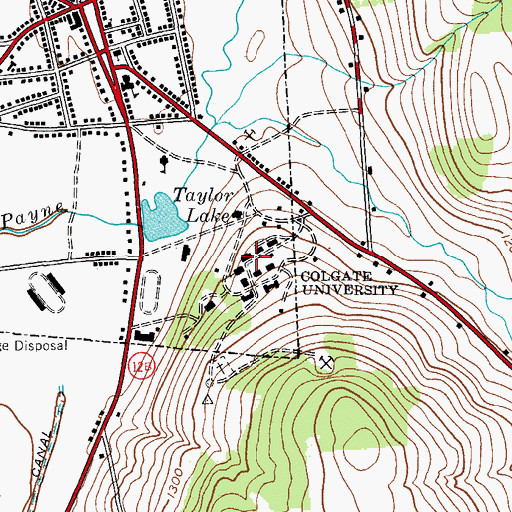 Topographic Map of Lawrence Hall, NY