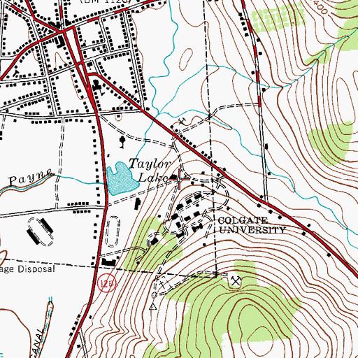 Topographic Map of James B Colgate Hall, NY