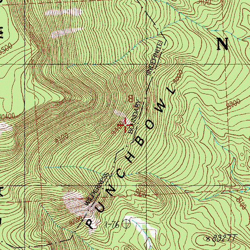 Topographic Map of Punchbowl, AZ