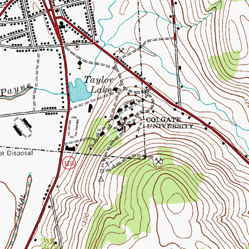 Topographic Map of Alumni Hall, NY