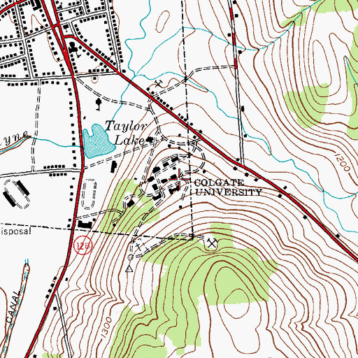 Topographic Map of East Hall, NY