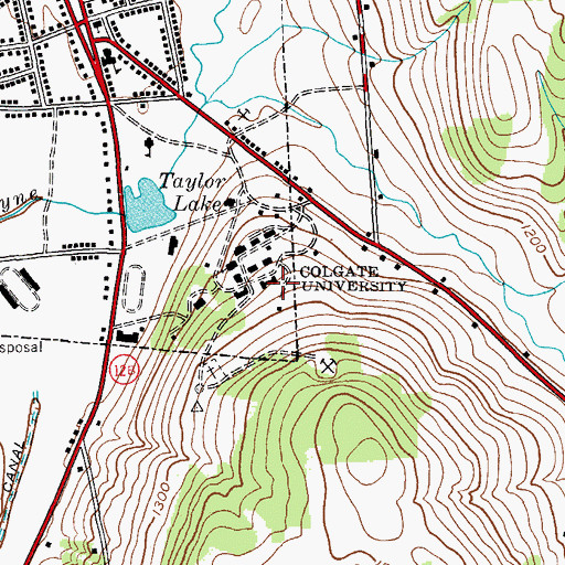 Topographic Map of Andrews Hall, NY