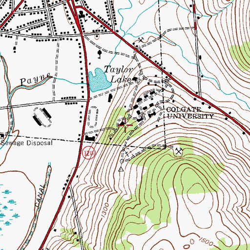 Topographic Map of Curtis Hall, NY