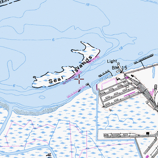 Topographic Map of Seal Island Channel, CA