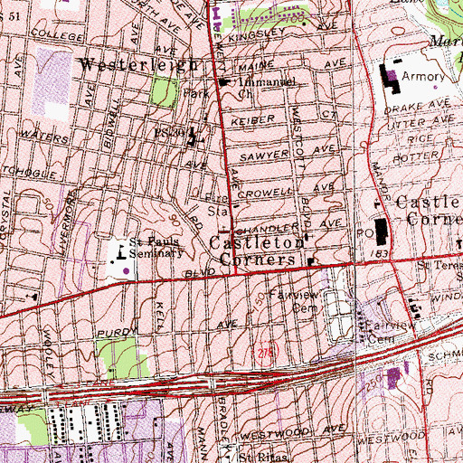 Topographic Map of El Bethel Assembly of God Church, NY