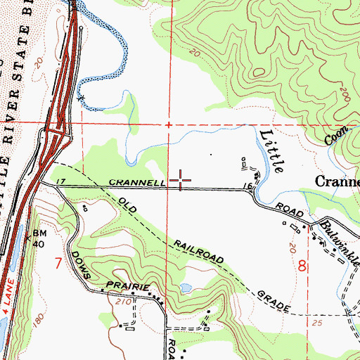 Topographic Map of Strawberry Prairie, CA