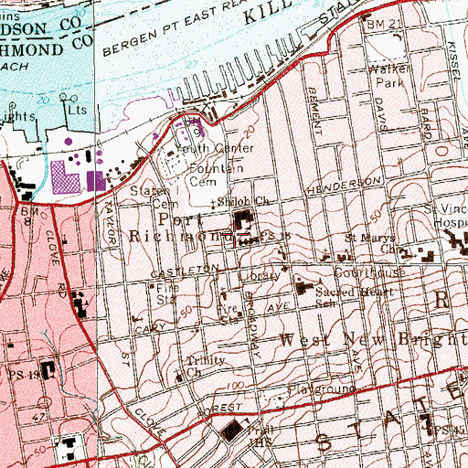 Topographic Map of West Brighton Community Center, NY