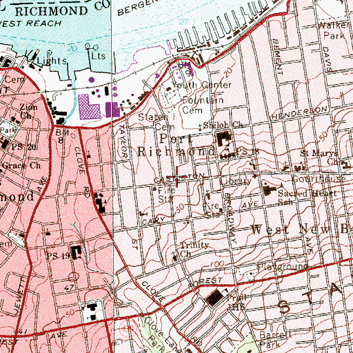 Topographic Map of Castle Day Care, NY