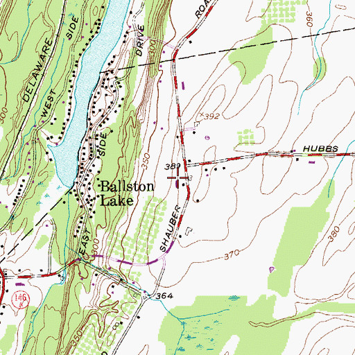 Topographic Map of Schauber Stables, NY