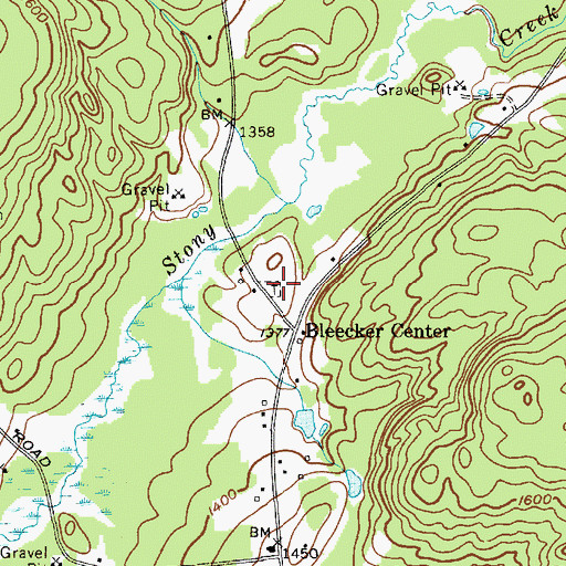 Topographic Map of Bleecker Cemetery, NY