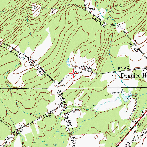 Topographic Map of Berry Cemetery, NY