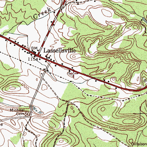Topographic Map of Dempster Cemetery, NY