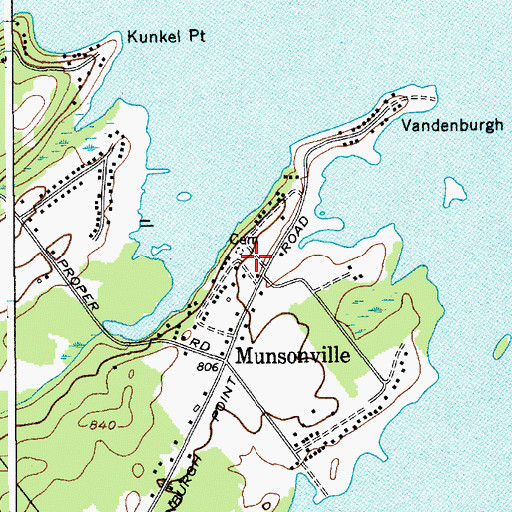 Topographic Map of Munsonville Cemetery, NY