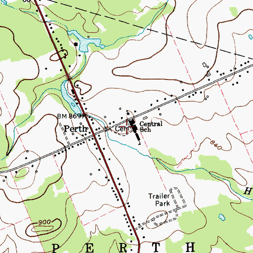 Topographic Map of Perth Cemetery, NY
