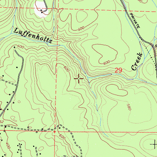 Topographic Map of South Fork Luffenholtz Creek, CA