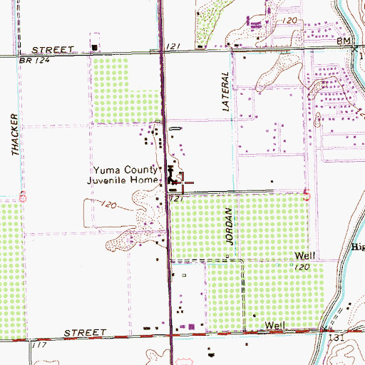Topographic Map of Aztec High School, AZ