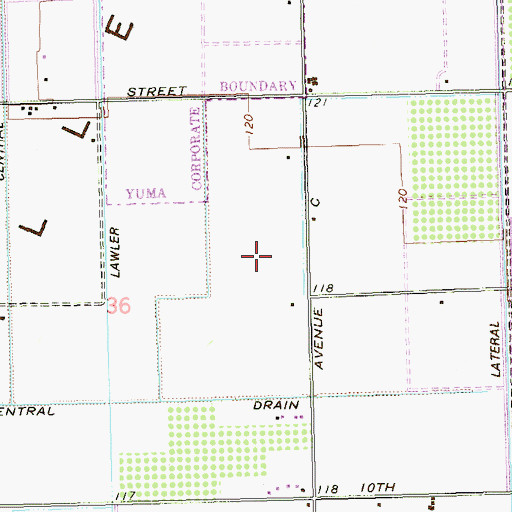 Topographic Map of Cibola High School, AZ