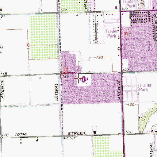 Topographic Map of Pueblo Elementary School, AZ