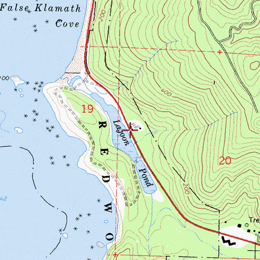 Topographic Map of False Klamath, CA