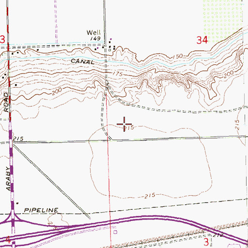 Topographic Map of Gila Ridge High School, AZ