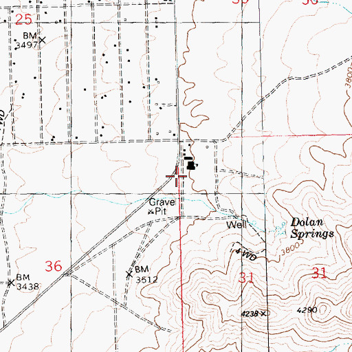 Topographic Map of Mount Tipton School, AZ