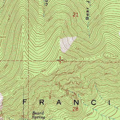 Topographic Map of Aubineau Peak, AZ