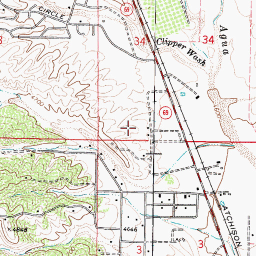 Topographic Map of Bradshaw Mountain Middle School, AZ