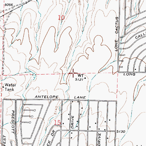 Topographic Map of Bradshaw Mountain High School, AZ
