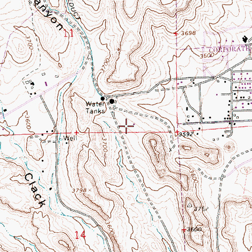 Topographic Map of Kingman Adventist School, AZ
