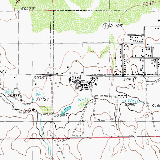 Topographic Map of Holbrook Indian School, AZ