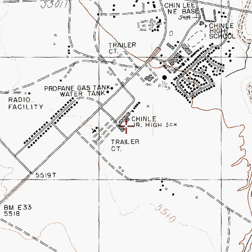 Topographic Map of Chinle Junior High School, AZ