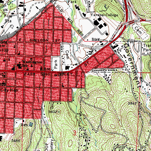 Topographic Map of Skyview School, AZ