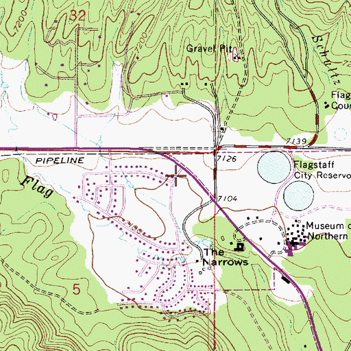 Topographic Map of Flagstaff Arts and Leadership Academy, AZ
