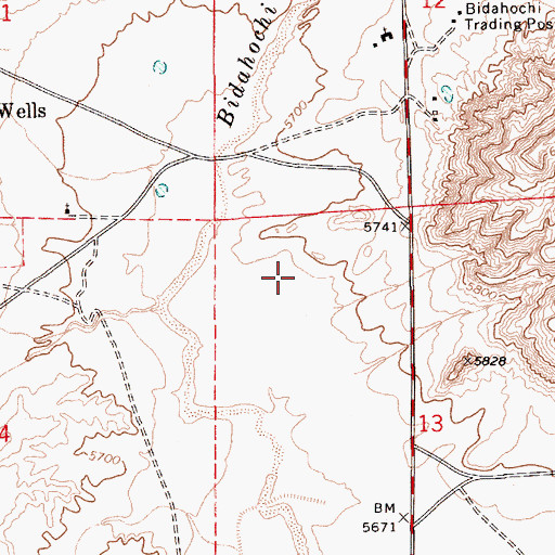 Topographic Map of Indian Wells Elementary School, AZ