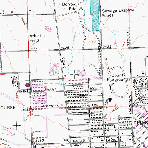 Topographic Map of Kingman Middle School, AZ