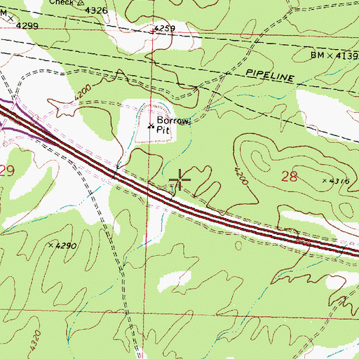 Topographic Map of Cedar Hills School, AZ