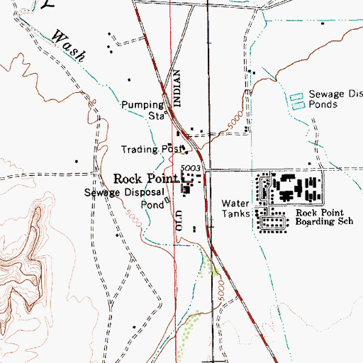 Topographic Map of Navajo Lutheran Mission School, AZ