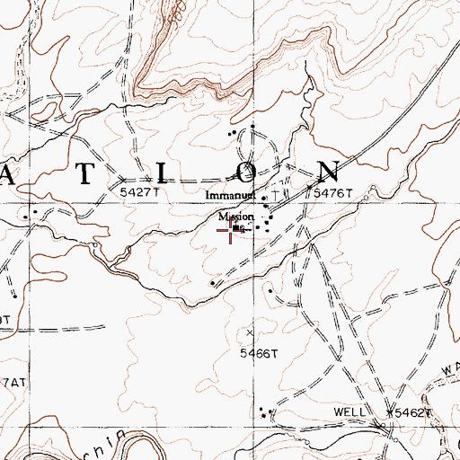 Topographic Map of Immanuel Mission School, AZ