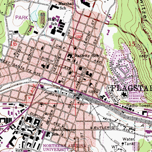 Topographic Map of Esperanza Academy - Grand Canyon Campus, AZ