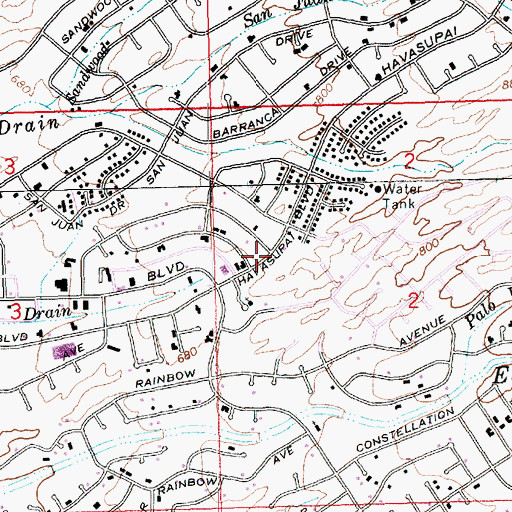 Topographic Map of Round Table Program School, AZ