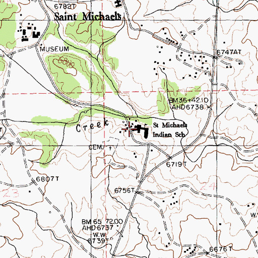 Topographic Map of Saint Michael Elementary School, AZ