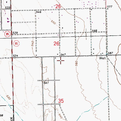Topographic Map of Fort Mohave Elementary School, AZ