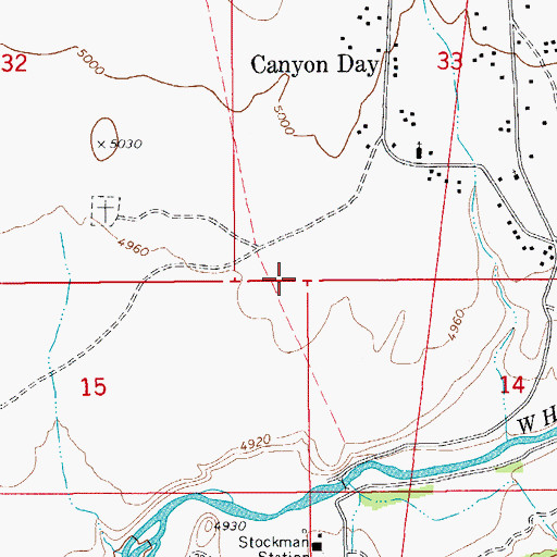 Topographic Map of Canyon Day Junior High School, AZ