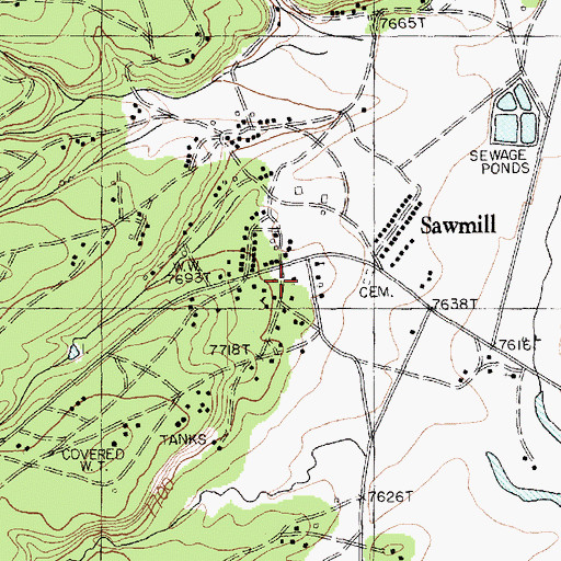 Topographic Map of Sawmill Primary Learning Center, AZ