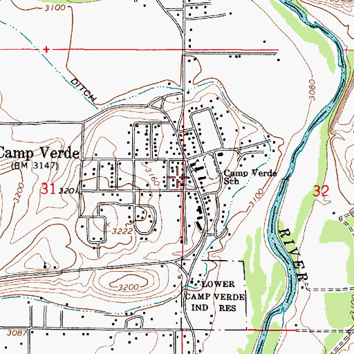 Topographic Map of South Verde Technology Magnet School, AZ