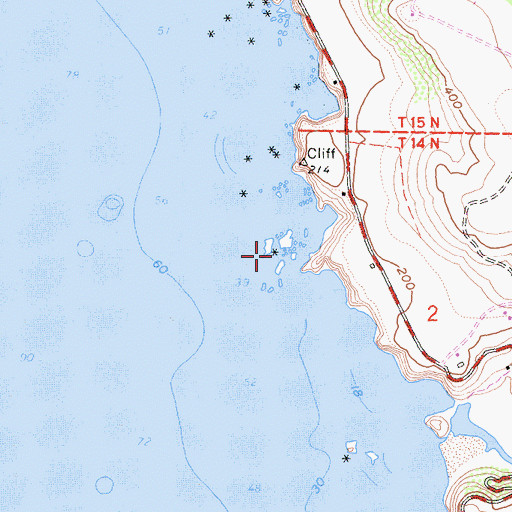 Topographic Map of Elk Rock, CA
